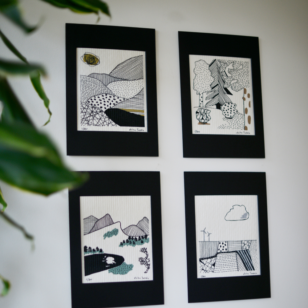 ART cloth FIELDS med passepartout - LIMITED EDITION - konstdisktrasa, numrerad och signerad - 3