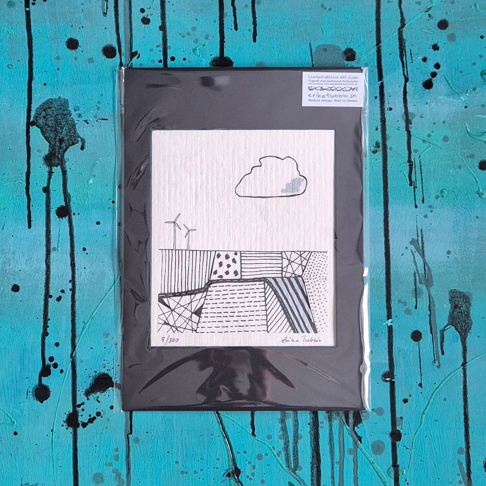 ART cloth FIELDS med passepartout - LIMITED EDITION - konstdisktrasa, numrerad och signerad - 5