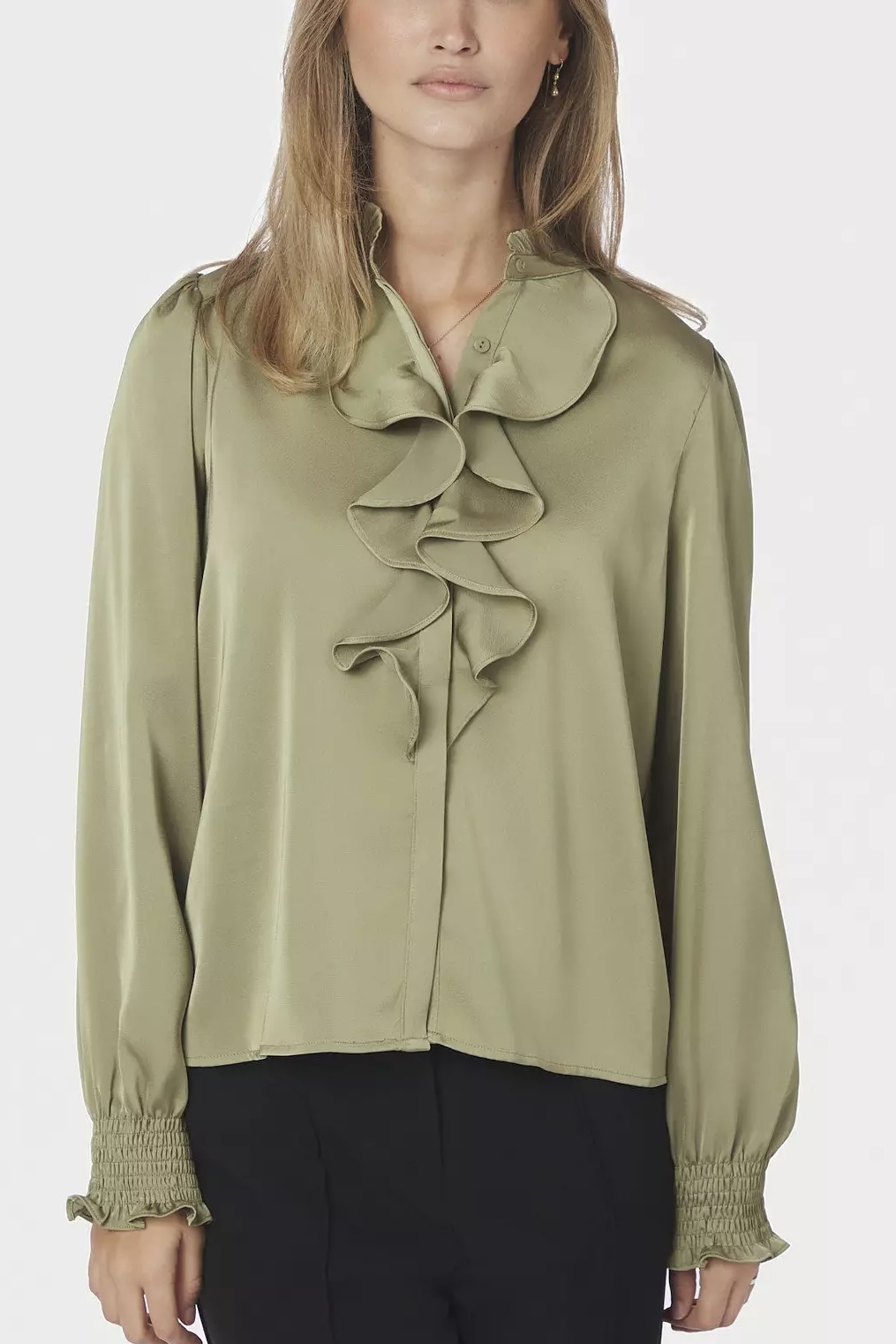 Neo Noir  - Zamola Blouse Dusty Army