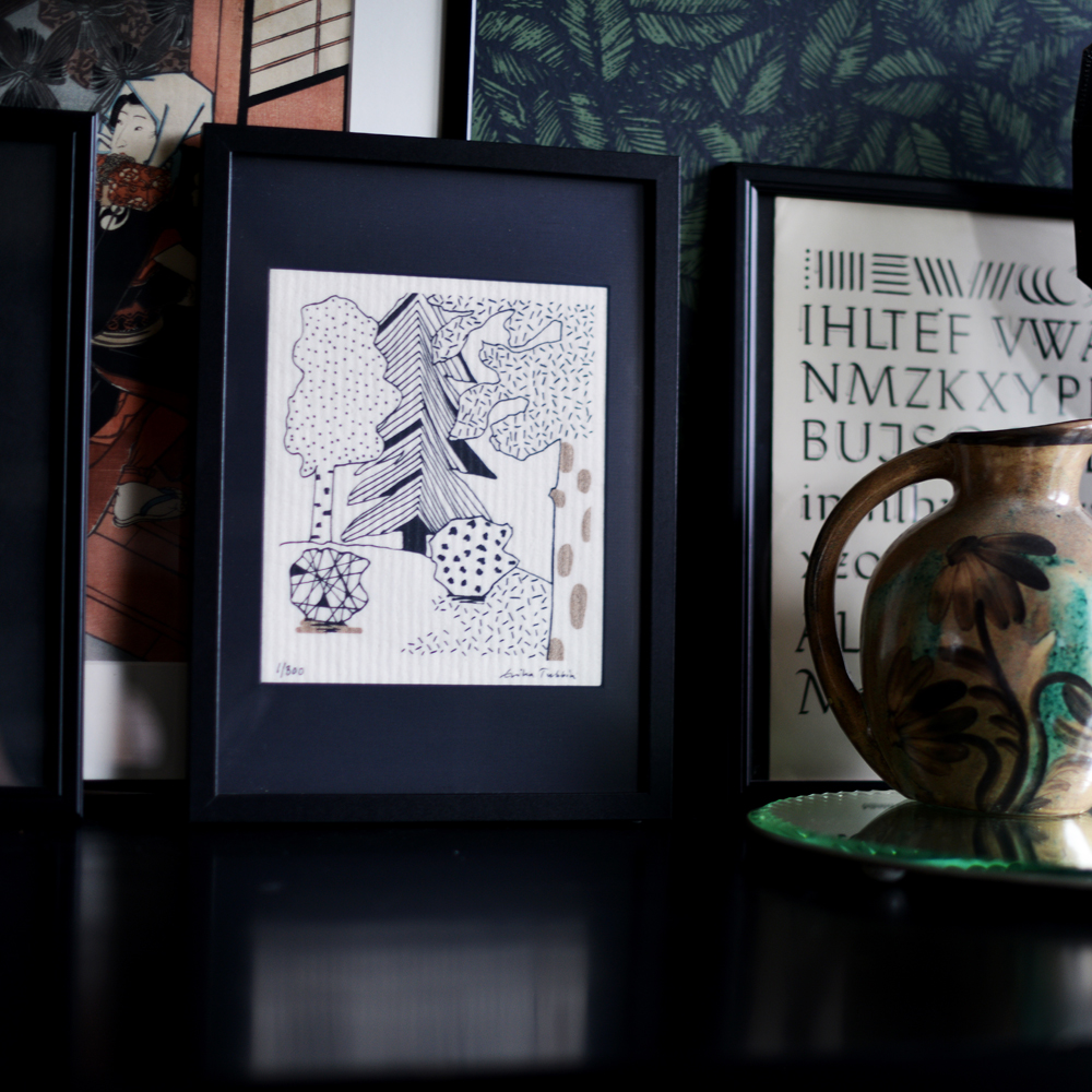 ART cloth FOREST med passepartout - LIMITED EDITION - konstdisktrasa, numrerad och signerad - 2