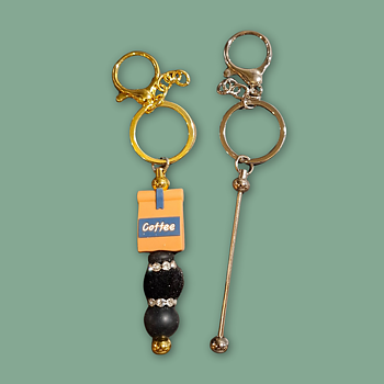 Pärlnyckelring -  Kaffepåse