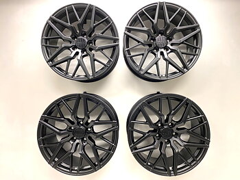 KAMPANJ | 4 st | NYA Fälgar | HAXER HX Dull Black | 2 st. 5x120 8.5x19 ET33 72.6 + 2 st. 5x120 9.5x19 ET38 72.6