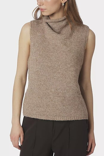 Neo Noir  - Odelia Knit Top Dark Sand
