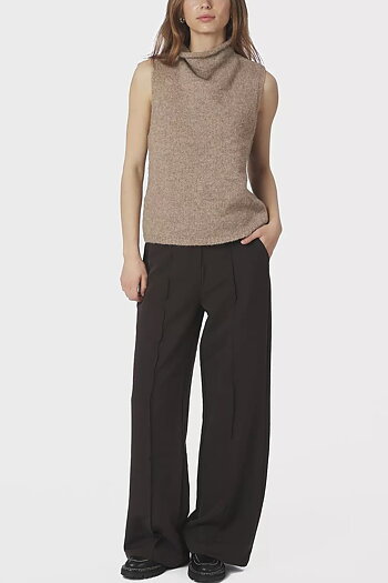 Neo Noir  - Odelia Knit Top Dark Sand