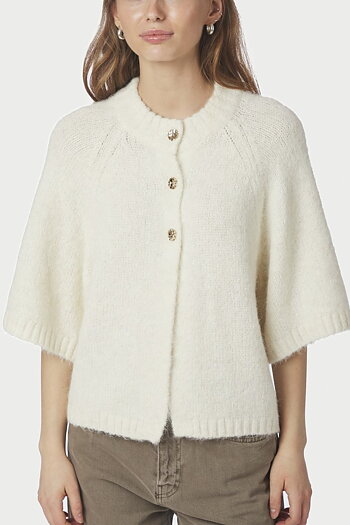 Neo Noir - Benuta Fluff  Knit Cardigan Off White
