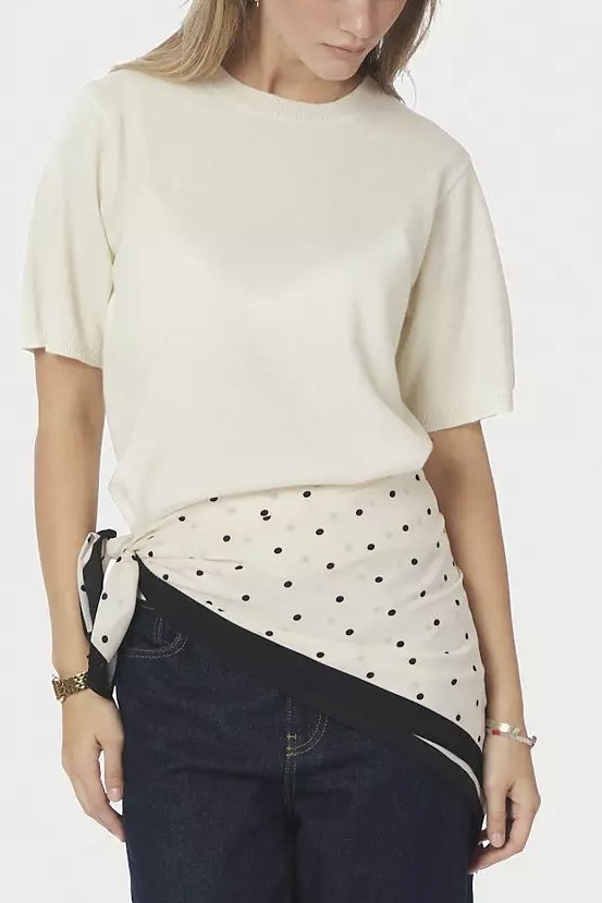 Neo Noir - Tamma Big Dot Scarf Off White - 4