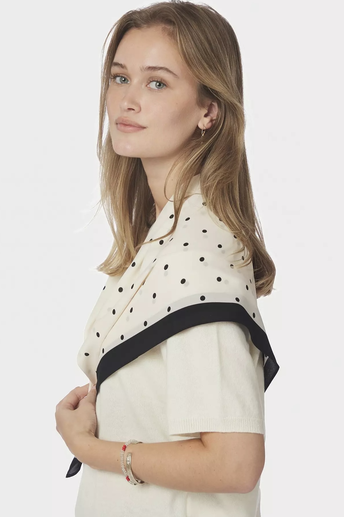 Neo Noir - Tamma Big Dot Scarf Off White - 2