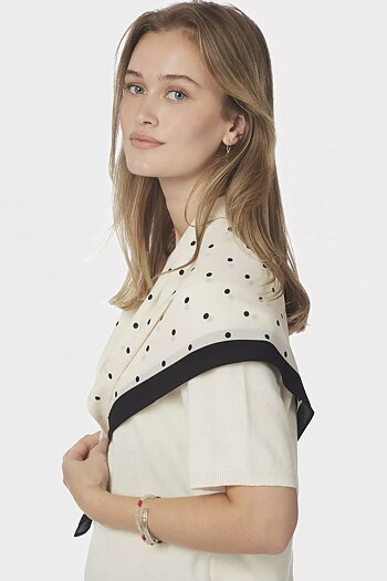 Neo Noir - Tamma Big Dot Scarf Off White