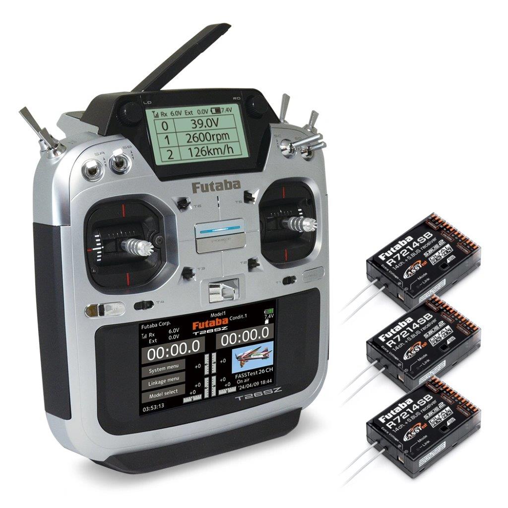 Futaba T26SZ Radio FASSTest26, 3/R7214SB, 2S LiPo