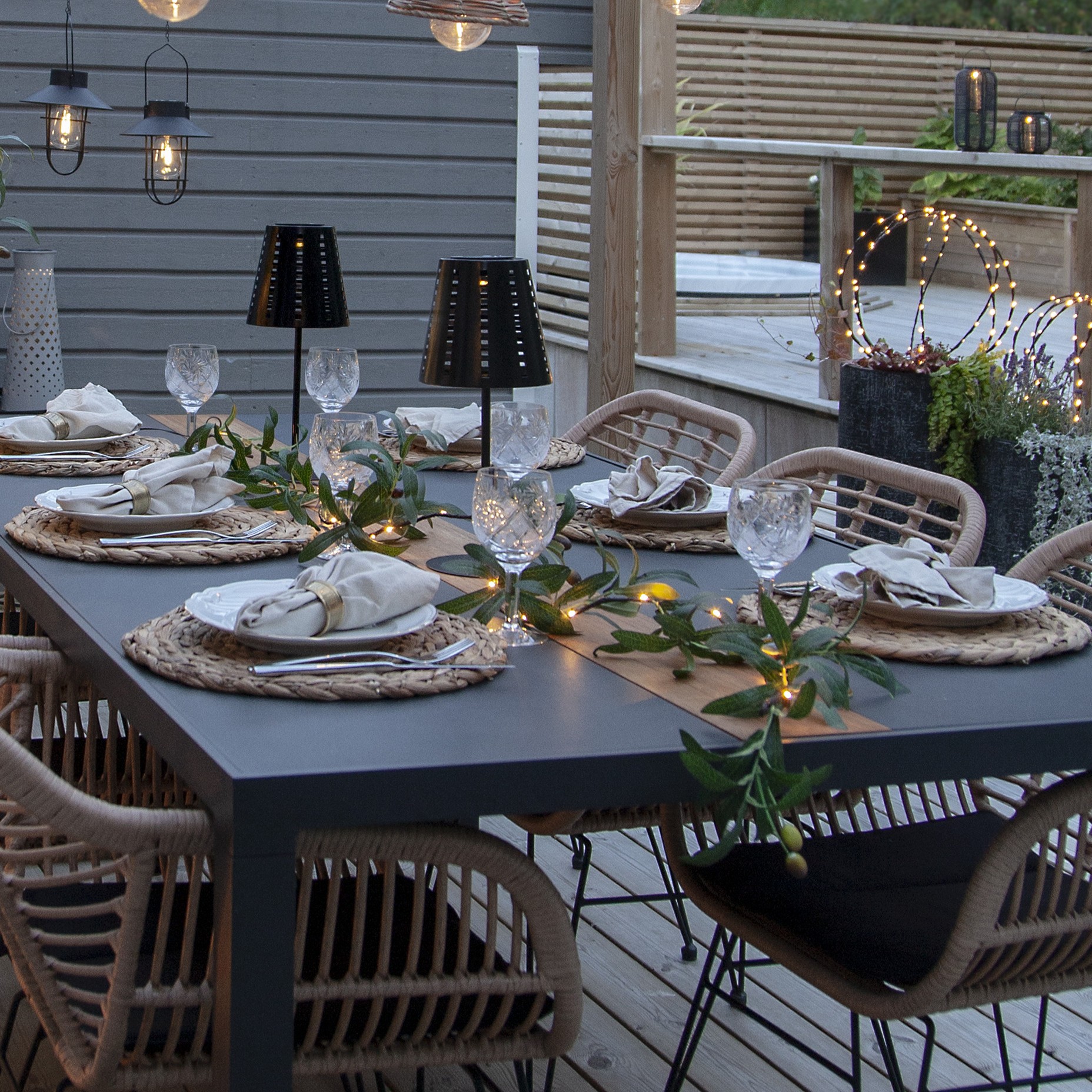 Oliv Girlang Med Timer - Inom/utomhusbruk - 2