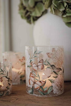 Majas Lyhty Hydrangea &amp; Perhoset Suuri