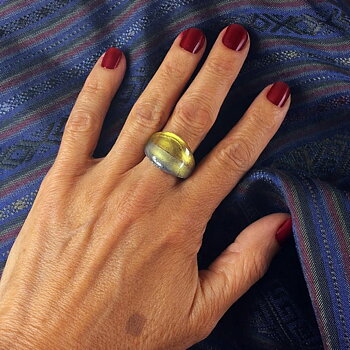 Moon Guld-Silver Glasring