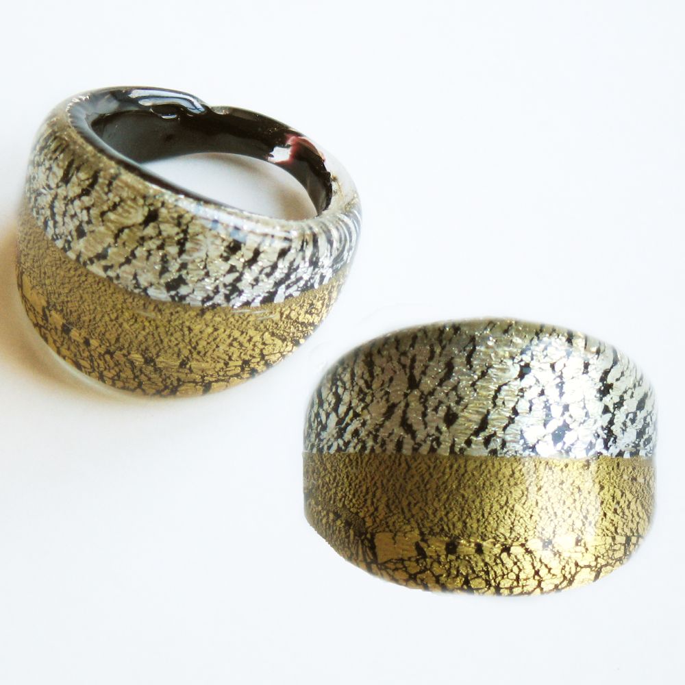 Moon Svart Guld-Silver Glasring - 2