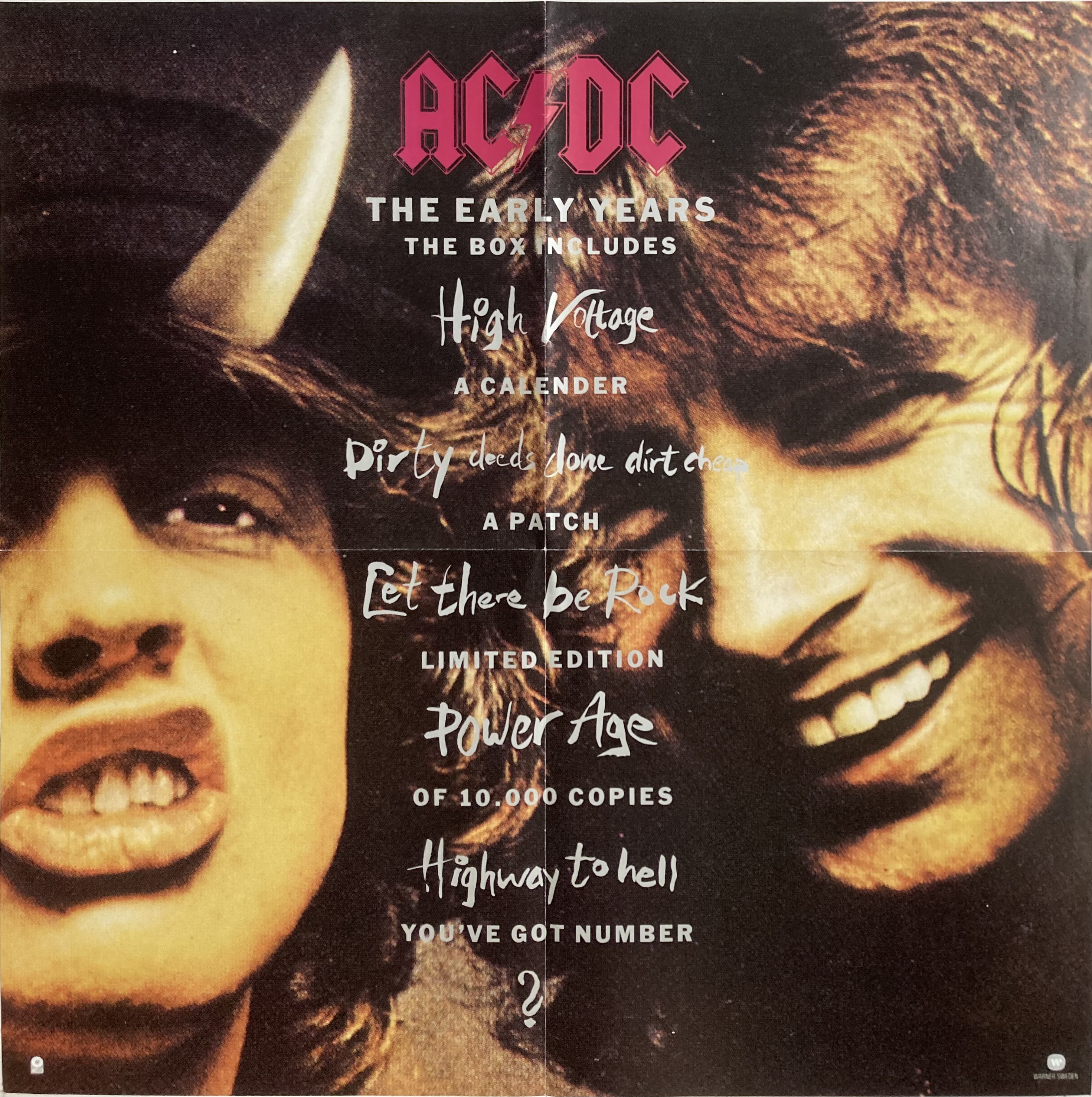 AC/DC - "The Early years" (1990) LP affisch - 2