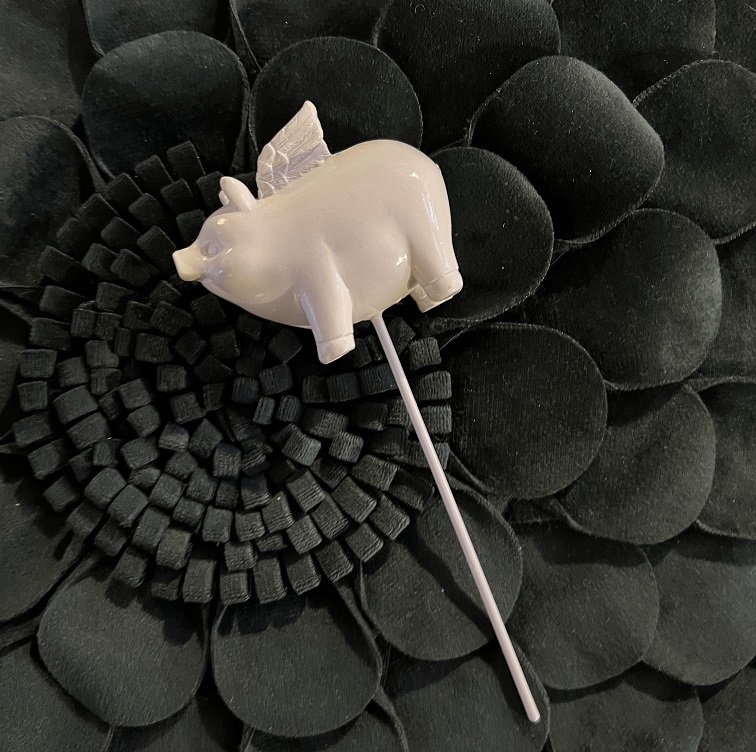 Gris Änglagris på stick shabby chic lantlig stil Gårdsromantik - 2