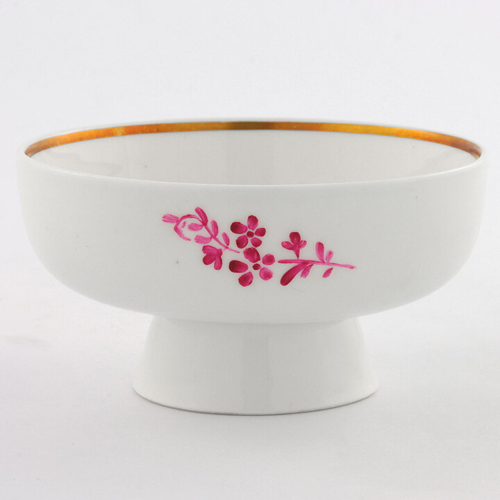 Stig Lindberg (1949) Sugar Bowl with Pink Flowers Decor 9 cm