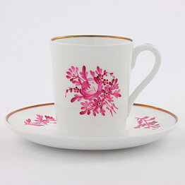 Stig Lindberg (1949) Coffee Cup with Pink Flowers Decor 7 cm  [Sample Images]