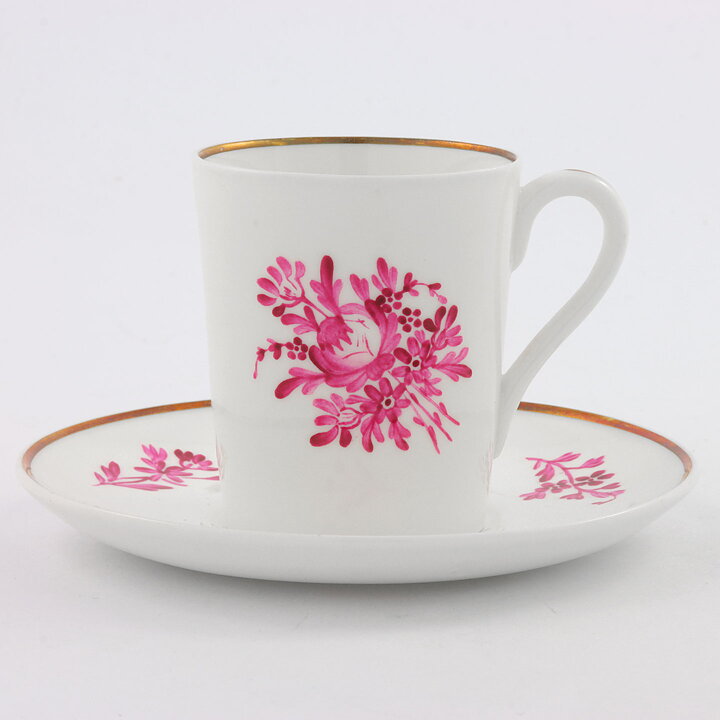 Stig Lindberg (1949) Coffee Cup with Pink Flowers Decor 7 cm  [Sample Images]