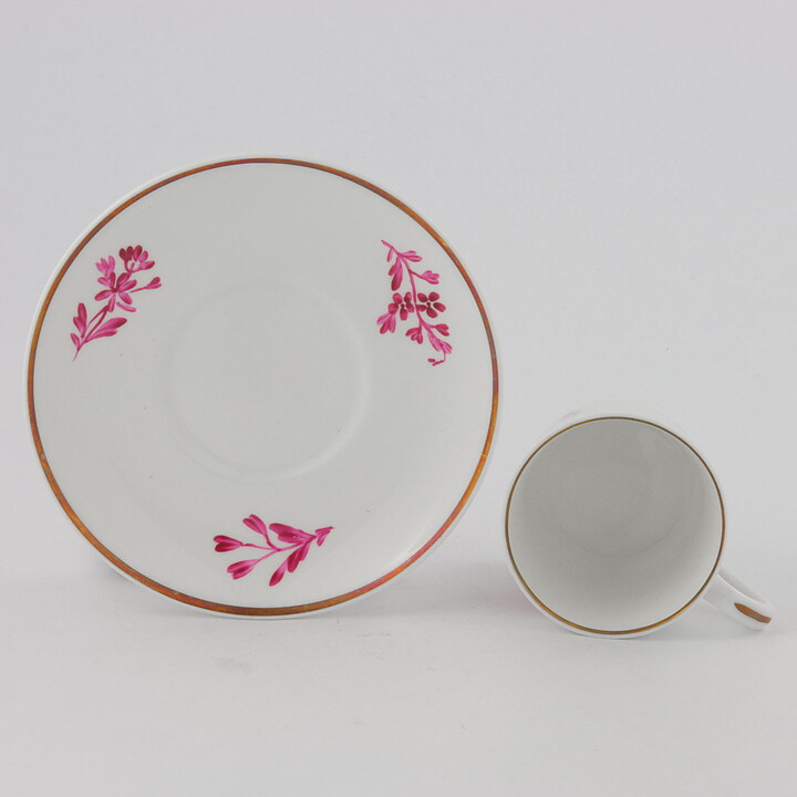 Stig Lindberg (1949) Coffee Cup with Pink Flowers Decor 7 cm  [Sample Images]