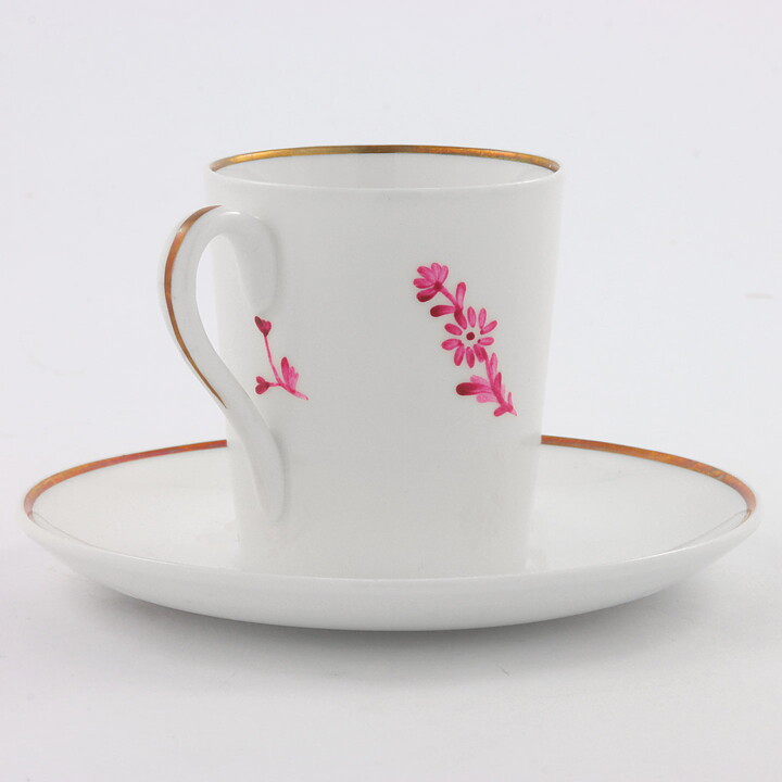Stig Lindberg (1949) Coffee Cup with Pink Flowers Decor 7 cm  [Sample Images]