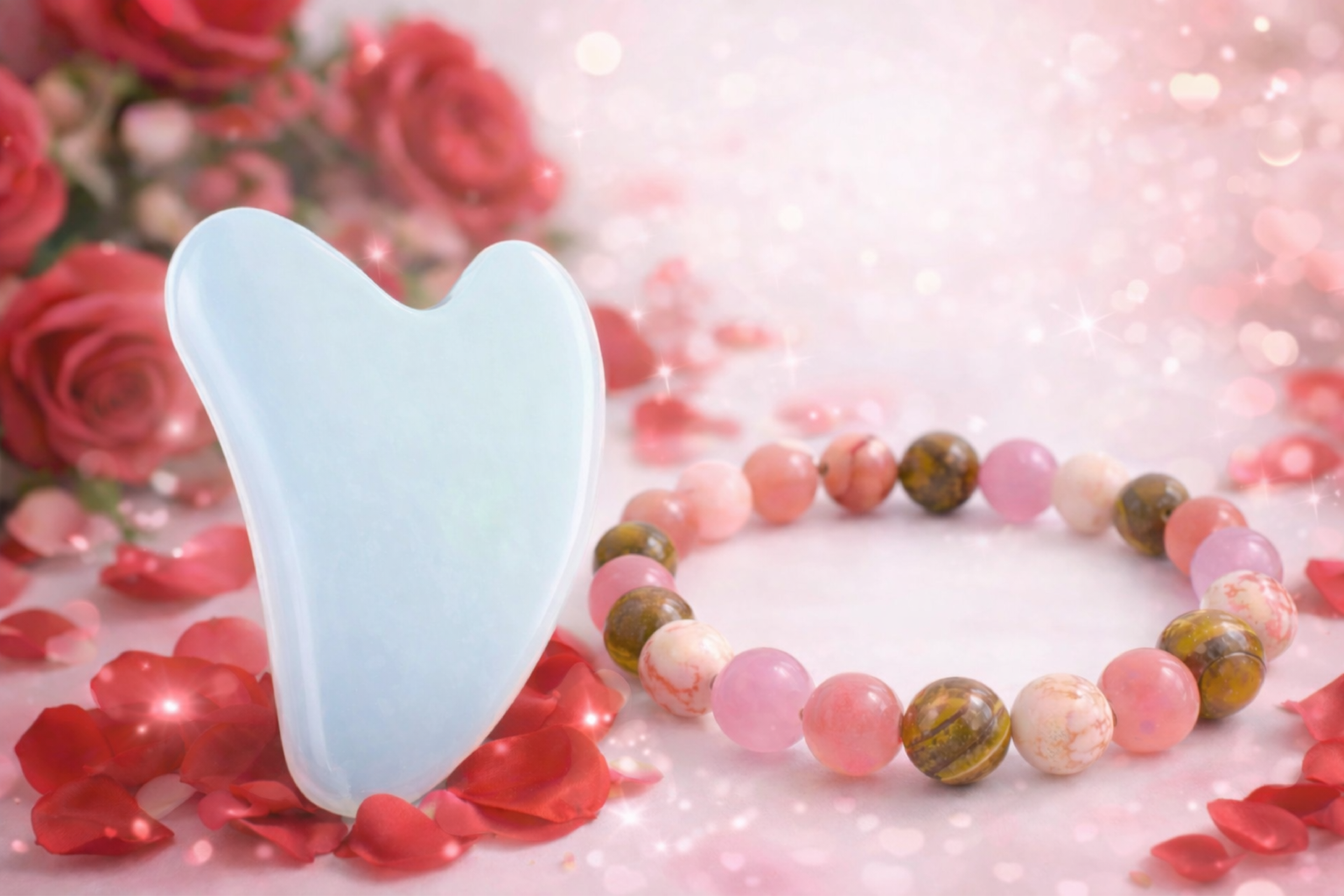 Gua sha Opal hjerte - 2