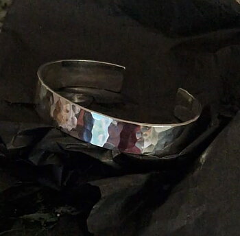 Hammered silver bracelet