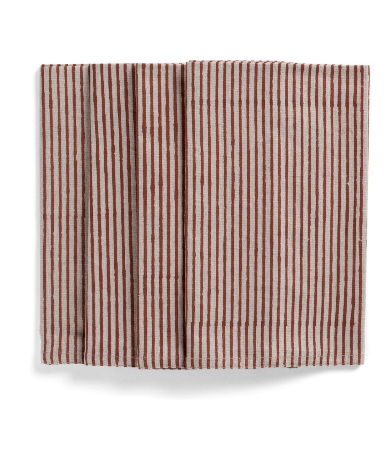 Chamois Servetter Stripe Spicy Red 50x50cm set of 4
