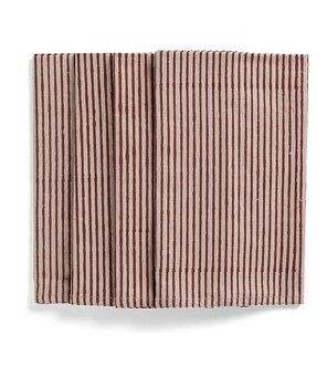 Chamois Napkins Stripe Spicy Red 50x50cm set of 4