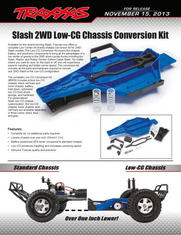Traxxas Konverteringsset Chassi LCG (Låg Tyngdpunkt) Slash 2WD - 2