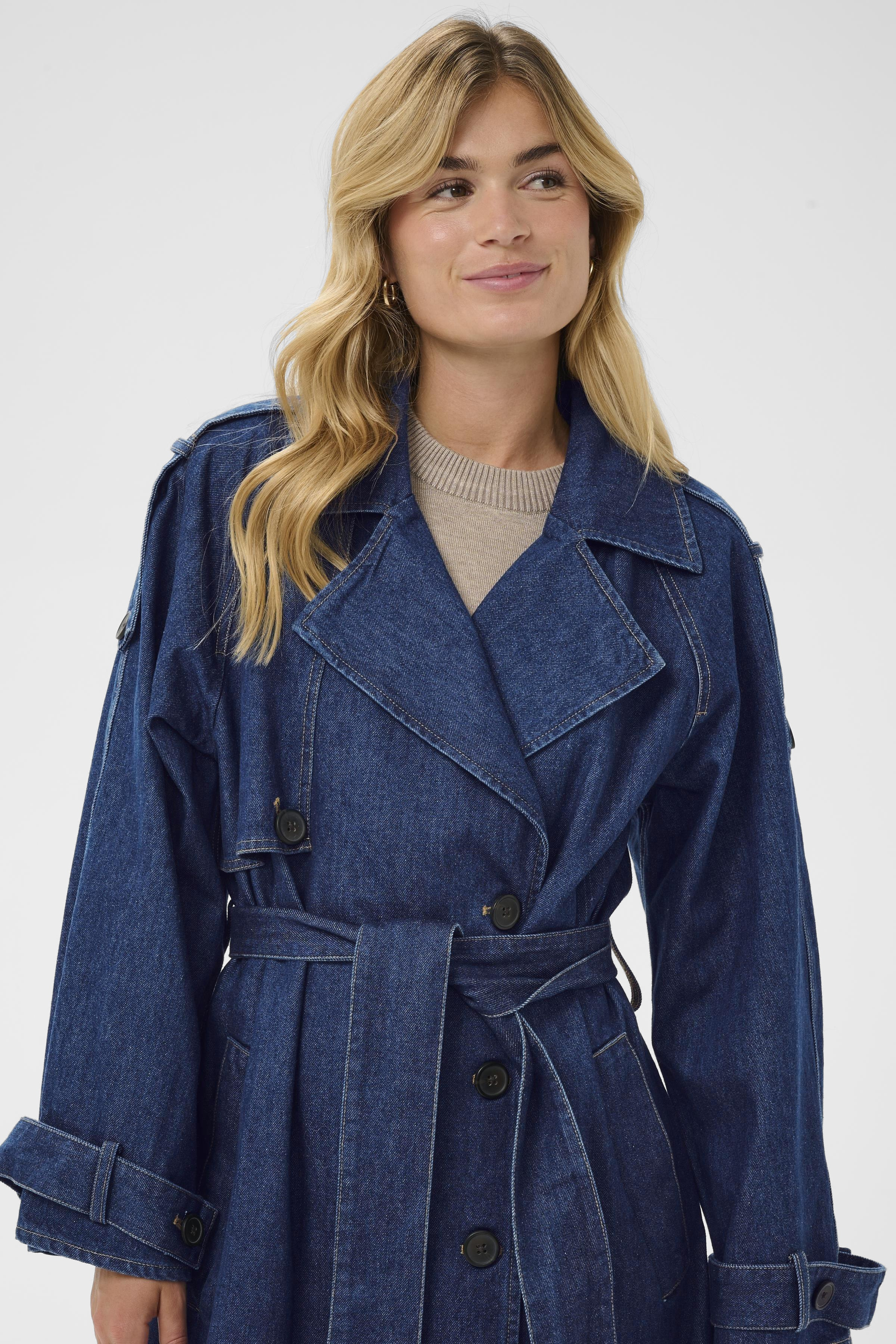 OdellSZ Denim Trenchcoat Medium Blue Denim - 3