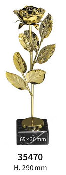 Gyllene Rosen på marmorsockel 290 mm