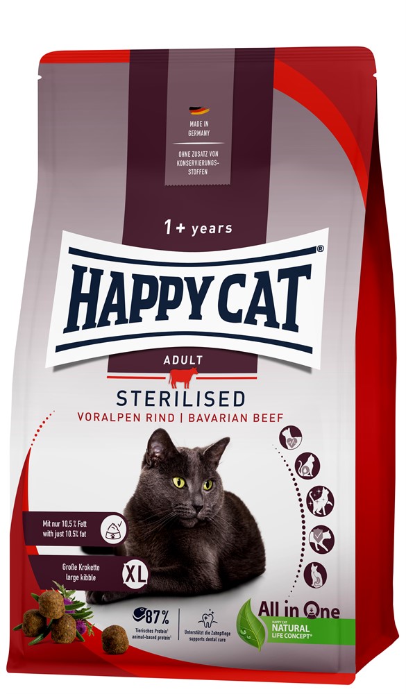  HappyCat Adult sterilised, nötkött, 4 kg
