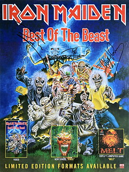 IRON MAIDEN - Best Of The Beast (1996) **SIGNED** Promo poster