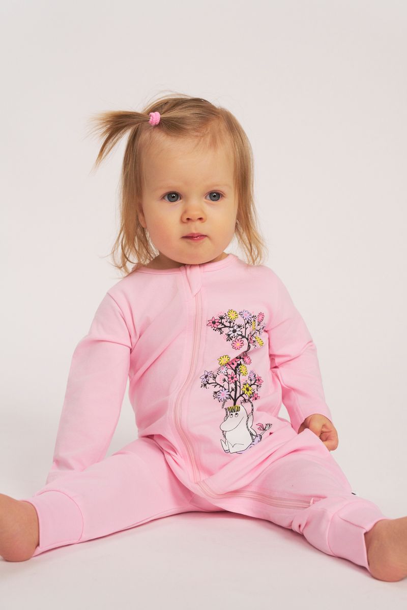 Moomin Baby Pajamas - Tree Swing Pink - 3