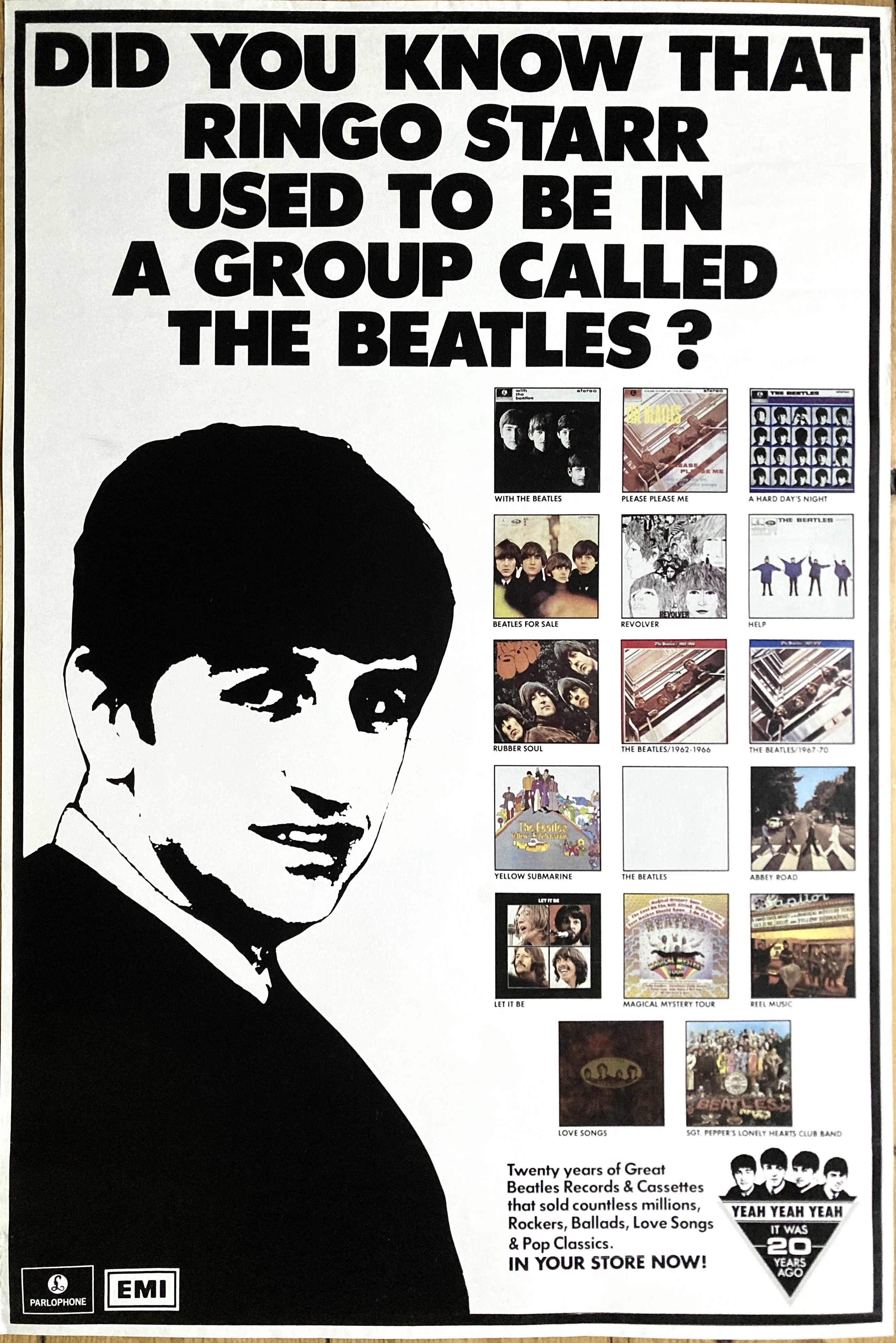 THE BEATLES - Yeah Yeah Yeah It was 20 years ago (1982) LP Promo posters - 11