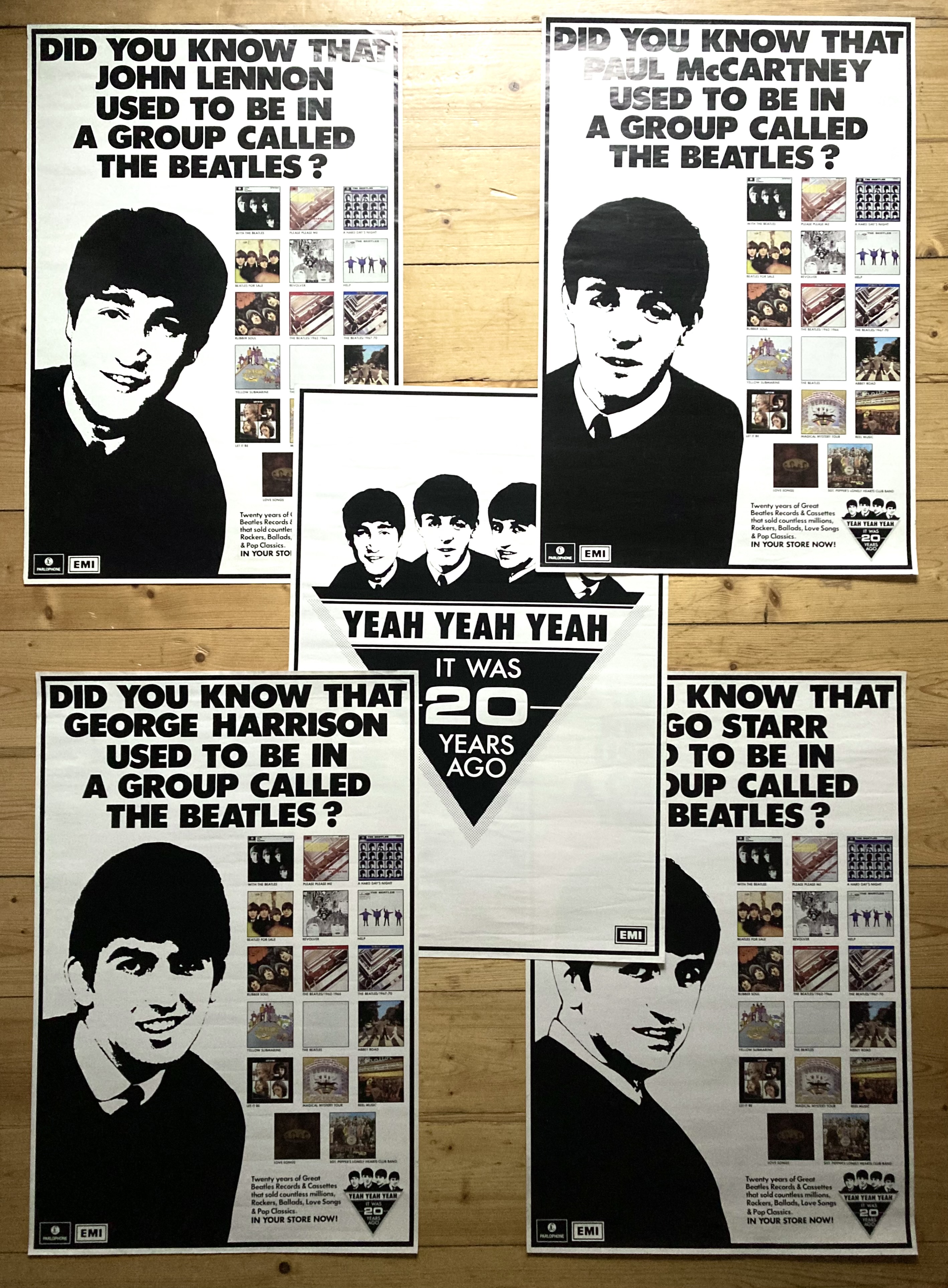 THE BEATLES - Yeah Yeah Yeah It was 20 years ago (1982) LP Promo posters - 7