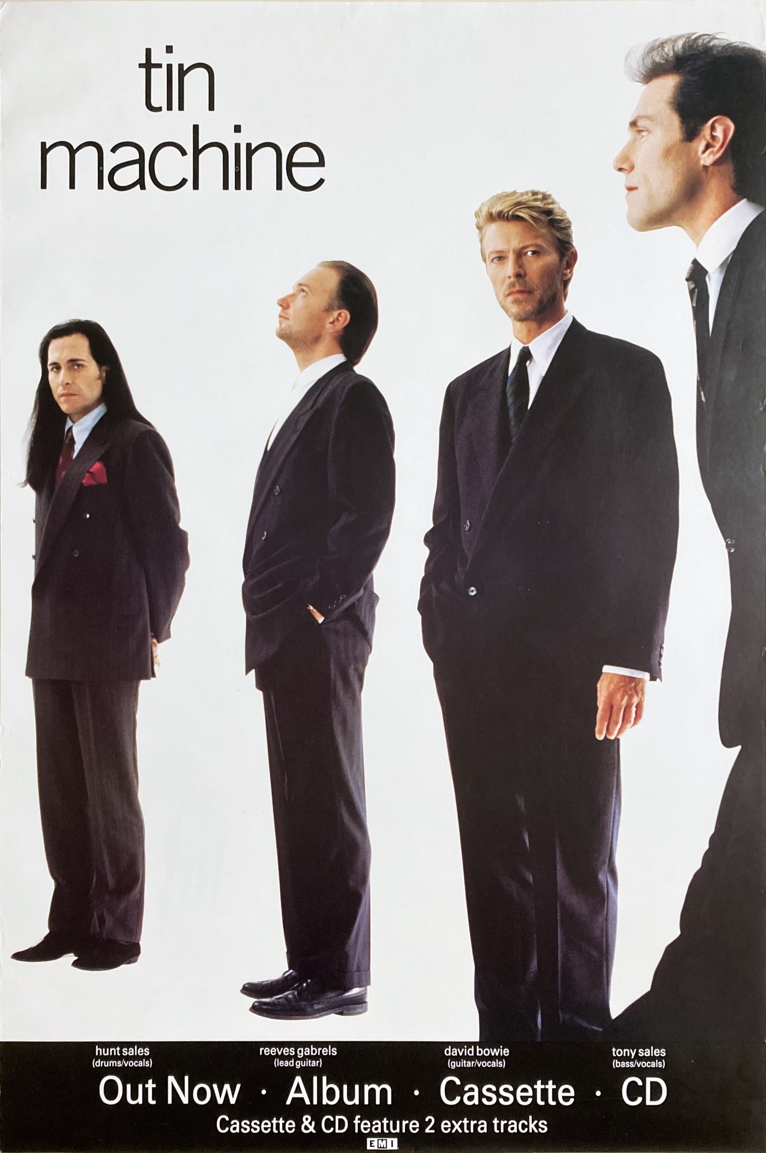 DAVID BOWIE TIN MACHINE (1989) LP Promoaffisch