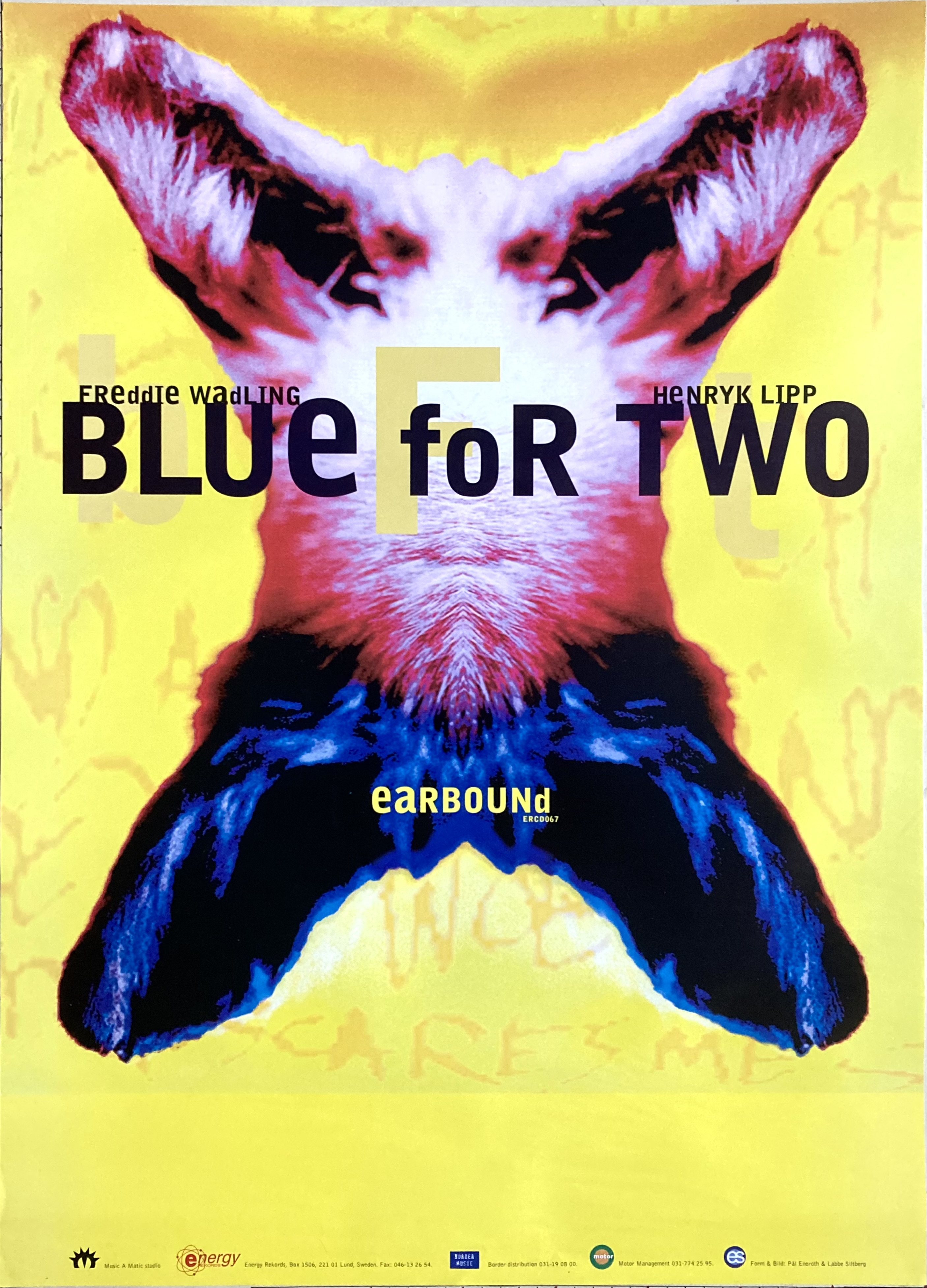 BLUE FOR TWO - Earbound (1994) CD Promoaffisch