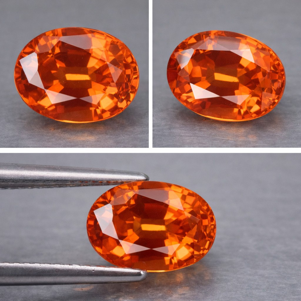 Impresionante piedra preciosa de granate espesartina natural calibrada de 6 x 4 mm de alta calidad de 0,69 ct