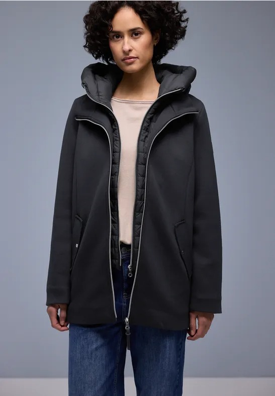 Padded Scuba Coat w. Hoody - Street One - 6