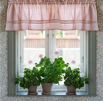 Gardinkappa Kappa rosa infälld spets shabby chic lantlig stil Gårdsromantik