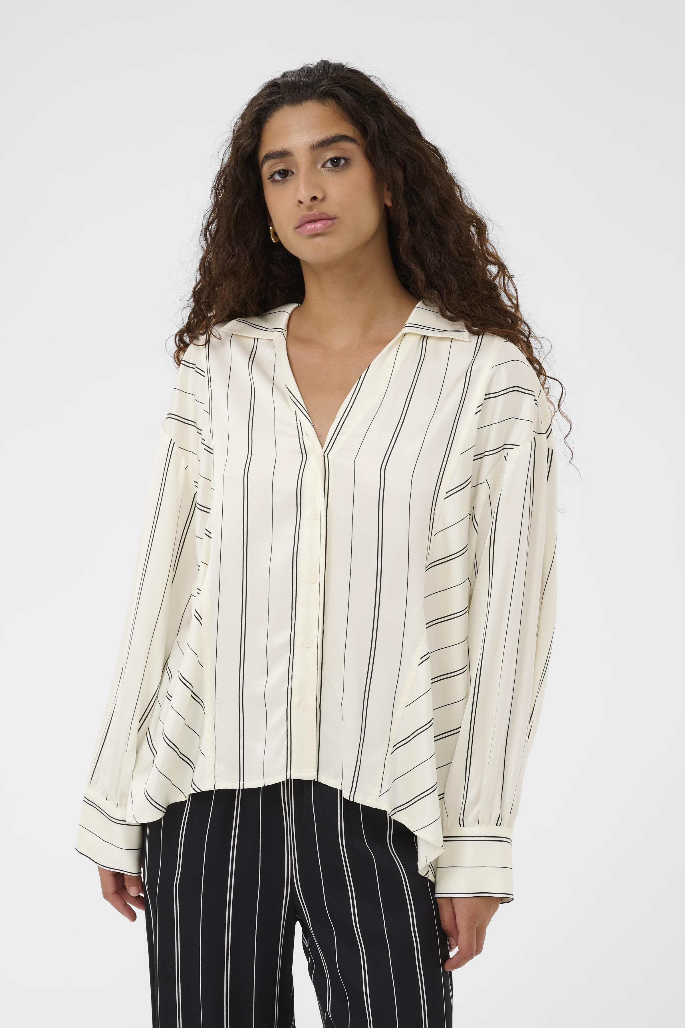 SLMarcela Printed Shirt White W Black - 6