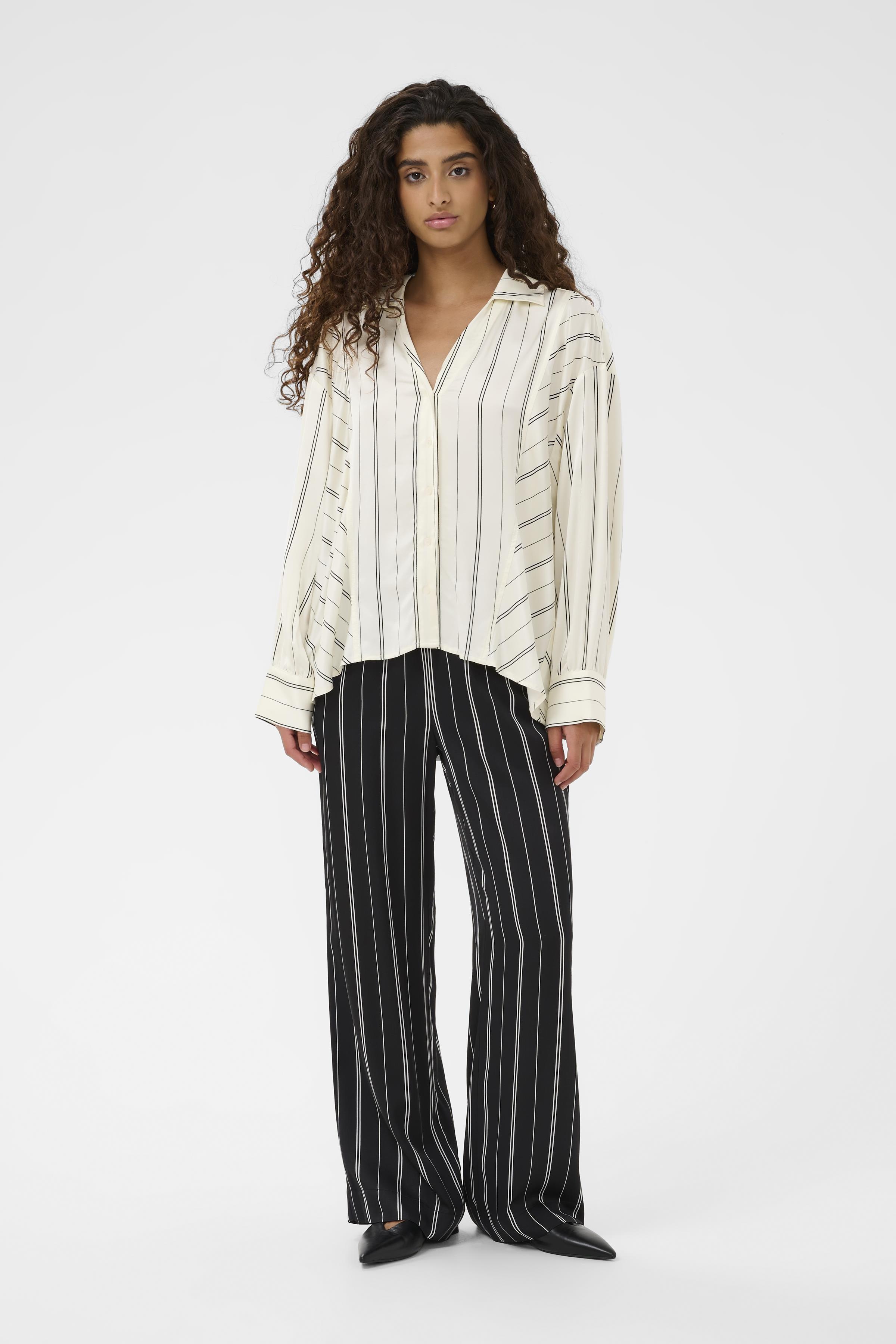 SLMarcela Printed Shirt White W Black - 4