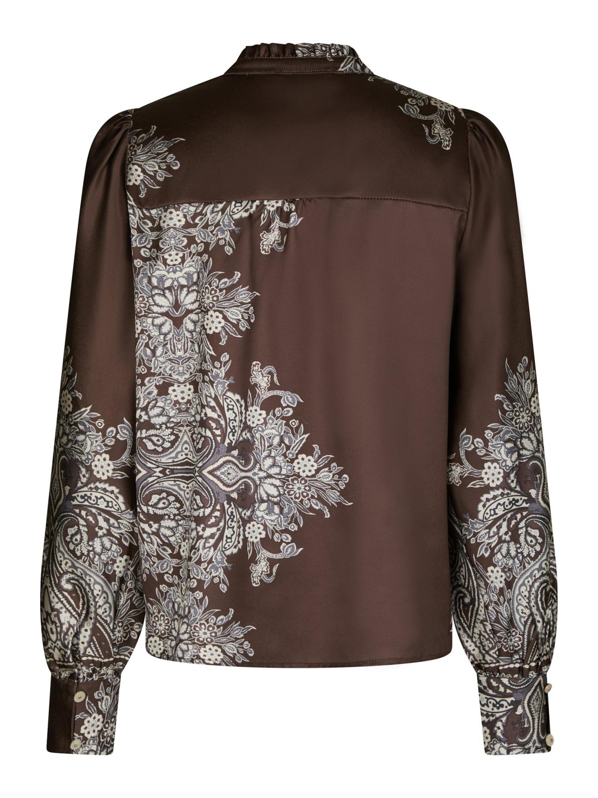 Neo Noir Massima  Paisley  Border Blouse, Dark Brown - 2