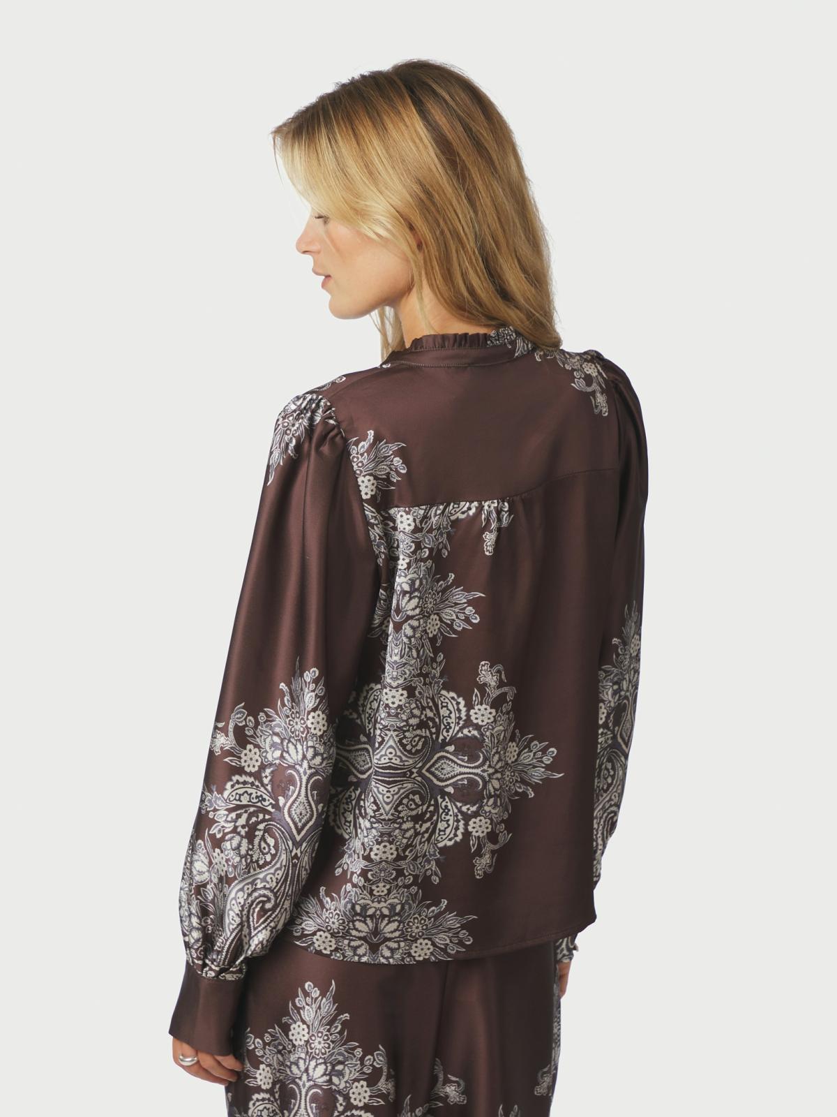 Neo Noir Massima  Paisley  Border Blouse, Dark Brown - 6