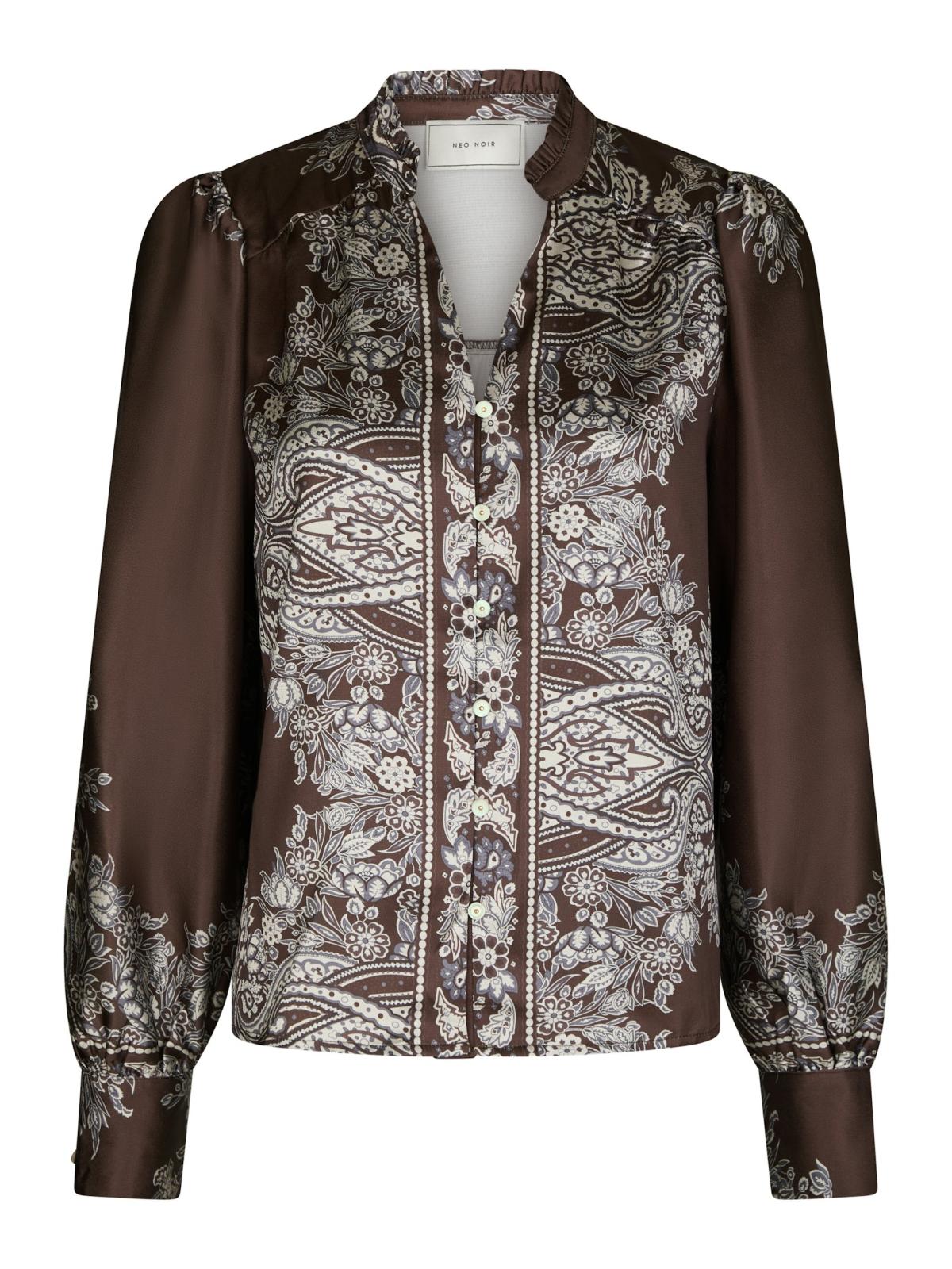 Neo Noir Massima  Paisley  Border Blouse, Dark Brown