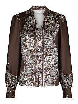 Neo Noir Massima  Paisley  Border Blouse, Dark Brown