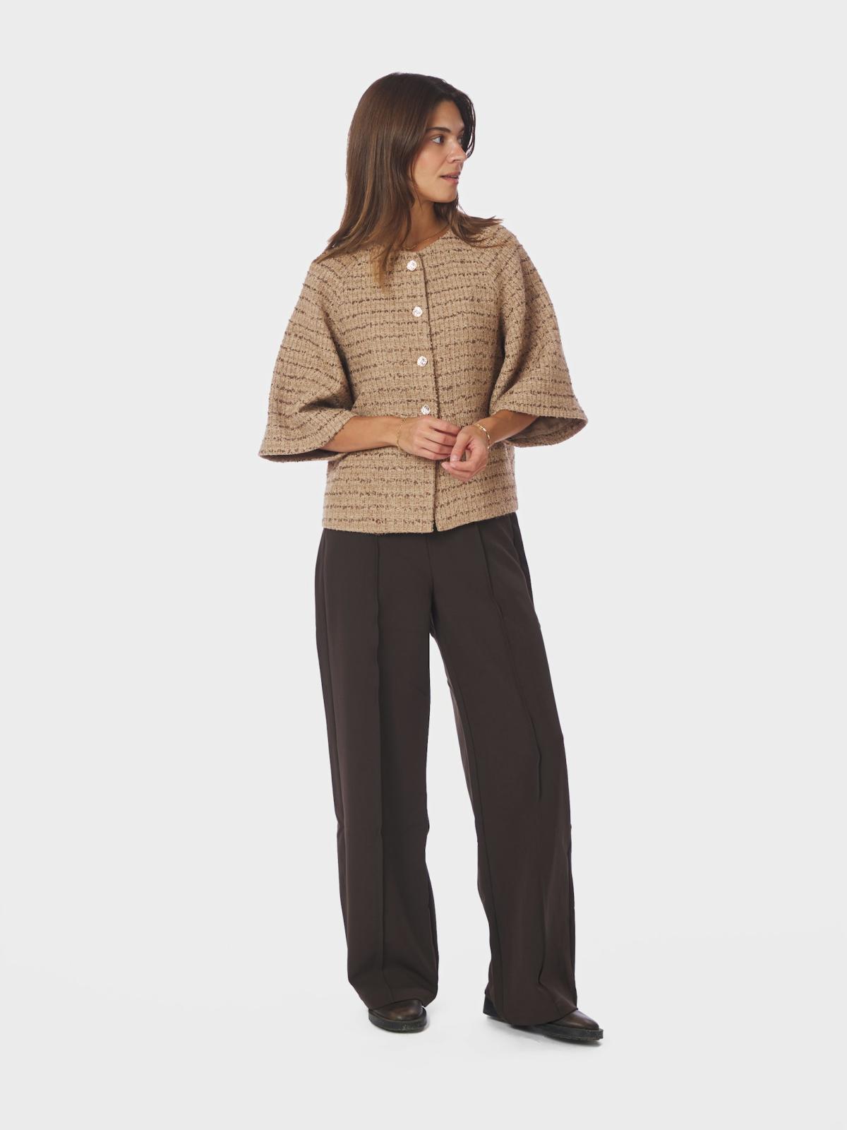 Neo Noir Rosella Boucle Mini Jacket, Taupe - 5