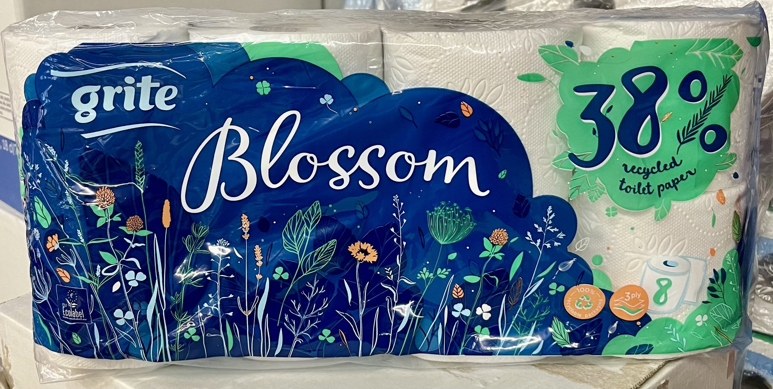 Blossom WC papper 8-rullar 7-pack
