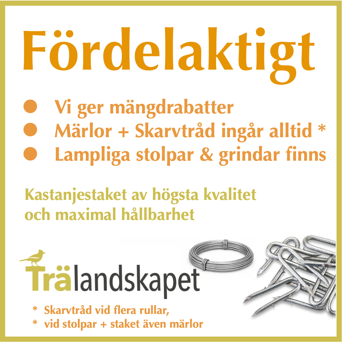 Robiniastaket  - Extra tätt spälavstånd 3-4 cm, ,  höjd 80 cm, längd 5 meter - 5